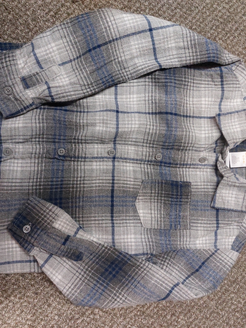 Gymboree Gray and Blue Plaid Button-Down Shirt